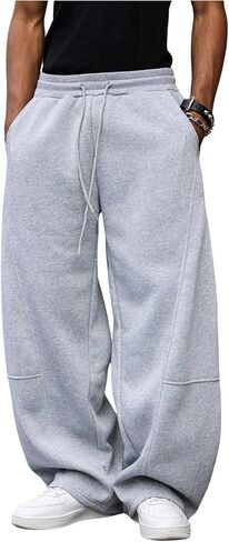SHENHE Men's Baggy Sweatpants Wide Leg Drawstring Waist Casual Lounge Athletic Workout Pants in Saudi Arabia
