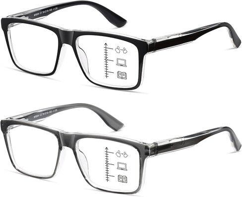 نظارات القراءة التقدمية متعددة البؤر للرجال والنساء القراء الانتقال متعدد البؤر TR90 نظارات الضوء الأزرق ثلاثي البؤر in Kuwait