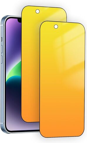 Compatible with iPhone 14 Pro Max Privacy Screen Protector mirror Anti-Spy Tempered Glass colorful Anti Bluelight eye protection Film Full Coverage Shatterproof HD clear 6.7 inch 2 pack in Saudi Arabia