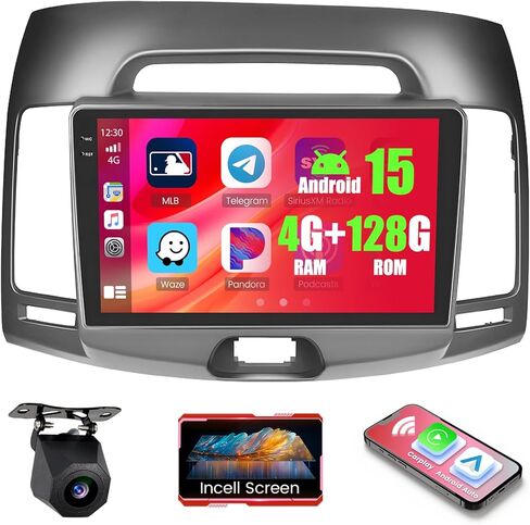 Android Car Stereo for Hyundai Elantra 2007 2008 2009 2010 with CarPlay Android Auto 26UI 2GB+64GB in Kuwait
