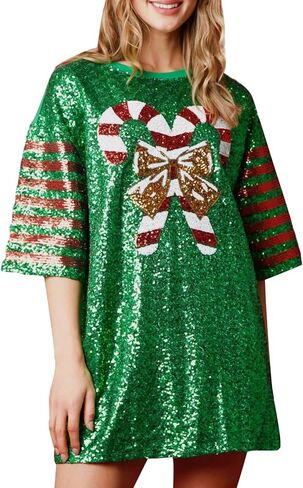 LILTWIST فستان نسائي للعطلات مزين بالترتر فستان كاجوال لطيف بأكمام قصيرة متألق برقبة دائرية فستان حفلات الكوكتيل اللامع Y2k in Kuwait