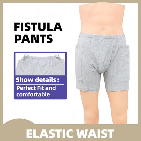 WEEOATAR Women Ostomy Pants Patient Underwear Incontinence Care Shorts,2 Side Pockets to Store Urine Bags Easy to Use,Fistula Pants for Nephrostomy,Suprapubic and Biliary Catheters(Pink,L) in Saudi Arabia