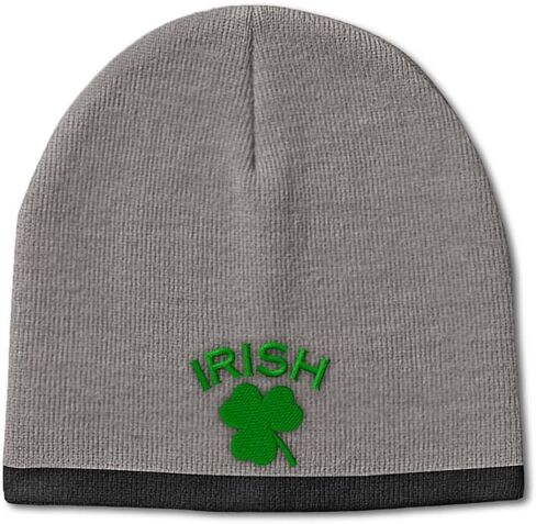 Beanie Hat for Men & Women Irish Shamrock St Patrick's Irish Winter Beanie Acrylic 1 Size in Saudi Arabia