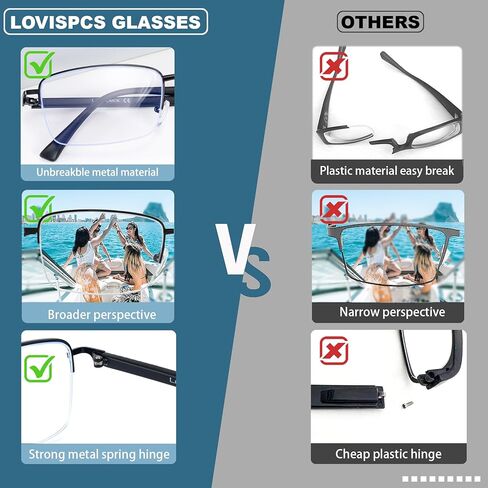 Nearsighted Glasses for Distance, Men Near Sighted Vision Driving Myopia Eyeglasses, See Farsighted Half Frame in Saudi Arabia