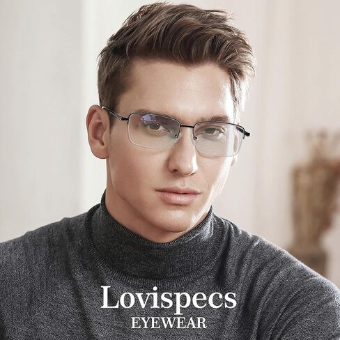 Nearsighted Glasses for Distance, Men Near Sighted Vision Driving Myopia Eyeglasses, See Farsighted Half Frame in Saudi Arabia