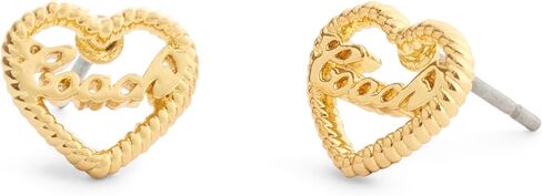 COACH Jewelry Women's Charming Charms Signature Heart Stud Earrings in Saudi Arabia