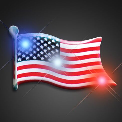 Light Up Patriotic American Flag Flashing Blinking LED Body Light Lapel Pins (Set of 5) in Saudi Arabia