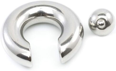 Surgical Steel 00G 0G 2G 4G 6G 8G PA Ring Captive Bead Rings Spring Action CBR Monster Screwball Ring Large Septum Nose Ring Gauges Tunnels Stretching Ear Lobe Hoop Earring Piercing 12mm 15mm in Saudi Arabia
