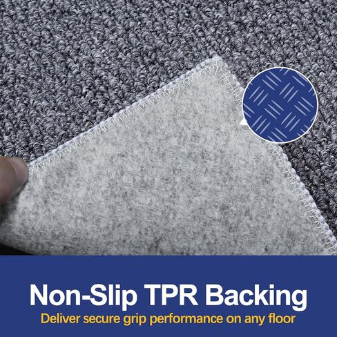Dirt Trapping Door Mat 24x36, Absorbent & Quick-Dry Entryway Rug, Washable Non-Slip Doormat for Muddy Paws & Shoes, Low-Profile Back & Front Door Mat Indoor Entrance, Grey in Saudi Arabia