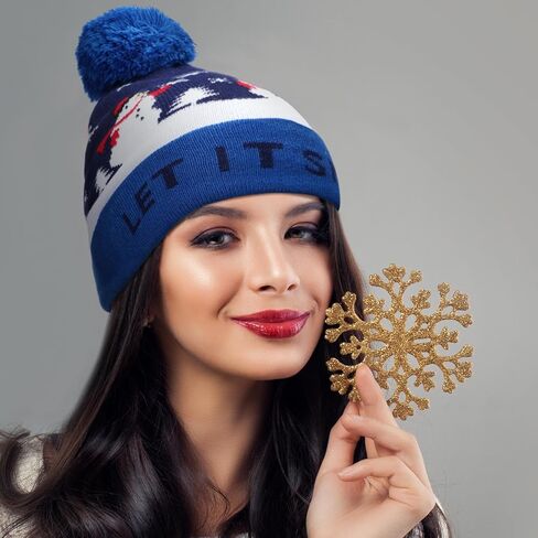 Geyoga 6 Pcs Christmas Winter Cuffed Beanie Hat Reindeer Warm Knitted Crochet Beanie Christmas Knitted Hats for Women Men (Cute Style) in Saudi Arabia