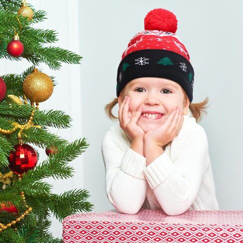 Geyoga 6 Pcs Christmas Winter Cuffed Beanie Hat Reindeer Warm Knitted Crochet Beanie Christmas Knitted Hats for Women Men (Cute Style) in Saudi Arabia