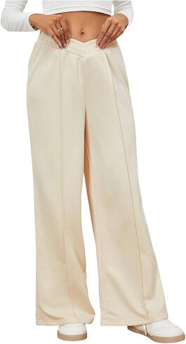 Verdusa Women's Crossover Baggy Athletic Sweatpants Elastic High Rise Wide Leg Long Trousers in Saudi Arabia