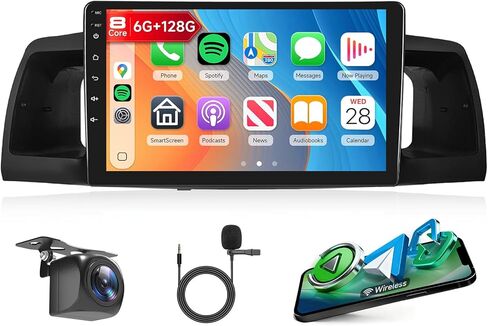 4G+64G Car Stereo Radio for Toyota Corolla ex 2007 2008 2009 2010 2011 2012, Rimoody Android 13 Wireless Carplay Andorid auto Mirror Link 9'' HD Touchscreen GPS WiFi BT FM/RDS EQ-32 SWC Backup Camera in Kuwait