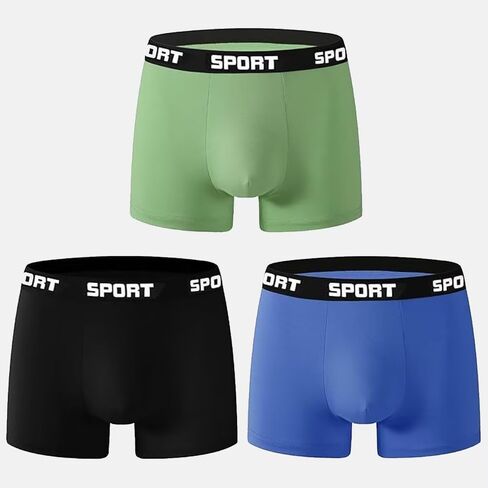 Moisture Wicking & Breathable Boxer Briefs Underwear, 3 Pack, Elastic Waistband in Saudi Arabia