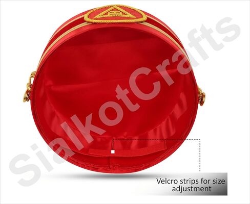 ماسوني رويال آرك بريميوم تريبل تاو مطرز يدويًا، حجم ملولب، غطاء تاج قابل للتعديل مع حقيبة جلدية مطرزة يدويًا (قابل للتعديل ليناسب جميع أحجام الرأس) in Kuwait