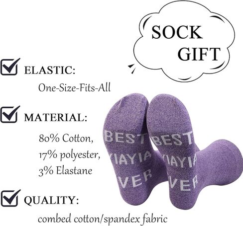 ZJXHPO Mother's Day Gift Yiayia Crew Sock Gift for Grandmother in Saudi Arabia