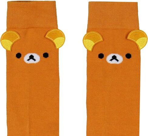 تصميم وجه رجالي من Bioworld Rilakkuma مع آذان ثلاثية الأبعاد للبالغين في منتصف الساق مقاسات الأحذية 8-12 in Kuwait