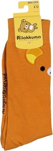 تصميم وجه رجالي من Bioworld Rilakkuma مع آذان ثلاثية الأبعاد للبالغين في منتصف الساق مقاسات الأحذية 8-12 in Kuwait