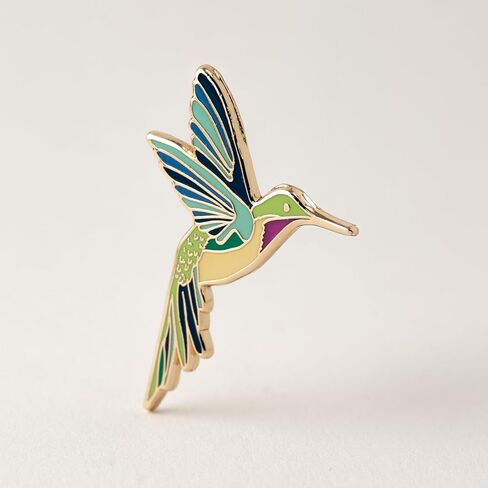 2 Piece Gift Set - Hummingbird & Pink Lily Flower Enamel Pin, Hummingbird Gifts in Saudi Arabia