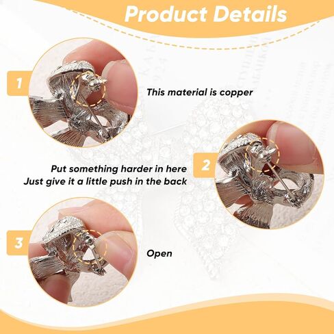 Rhinestone Bow Brooch Pin for Women Elegant Vintage Sparkly Silver Crystal Brooches Pins for Lapel Dress Suit Shirt Ceremony Clothes Decoration Accessories in Saudi Arabia