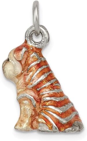 925 Sterling Silver Enameled Shar Pei Pendant (L- 16 mm, W- 11 mm) in Saudi Arabia
