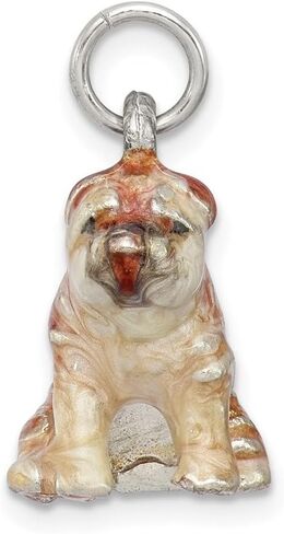 925 Sterling Silver Enameled Shar Pei Pendant (L- 16 mm, W- 11 mm) in Saudi Arabia