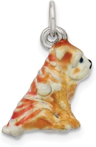 925 Sterling Silver Enameled Shar Pei Pendant (L- 16 mm, W- 11 mm) in Saudi Arabia
