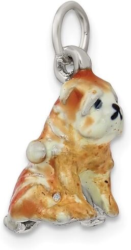 925 Sterling Silver Enameled Shar Pei Pendant (L- 16 mm, W- 11 mm) in Saudi Arabia