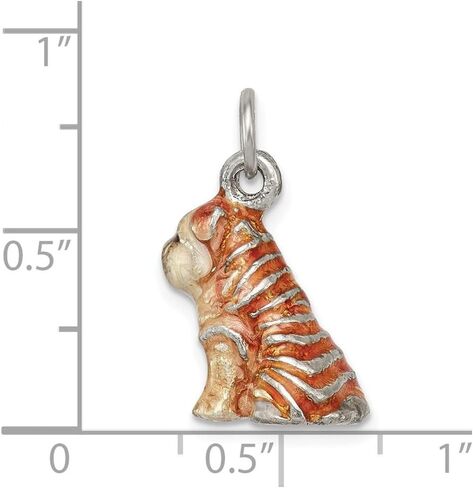 925 Sterling Silver Enameled Shar Pei Pendant (L- 16 mm, W- 11 mm) in Saudi Arabia