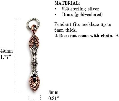 COSUMOSU Tibetan Vajra Dorje Pink Gold 925 Sterling Silver Pendant Charm Amulet in Saudi Arabia