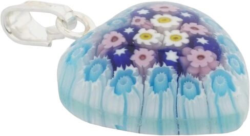 Glass Of Venice Murano Glass Millefiori Heart Pendant - Silver #1 in Saudi Arabia