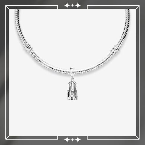 La Sagrada Familia Charm, Church Dangle Charm, Sterling Silver, Gift For Wife, Women, Friends, Family, Compatible To Pandora in Saudi Arabia