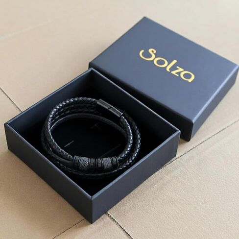 Solza Unisex Leather Bracelet – Adjustable Multi-Layer or Chain Link Design, 316 Stainless Steel & Genuine Leather, Fashion Jewelry Accessory for Men and Women in Saudi Arabia