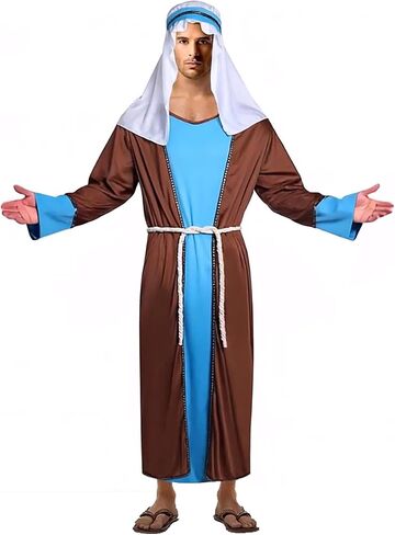 Men's Saint Joseph Jesus Biblical Costume Adult Shepherd Robe Halloween Costumes For Men in Saudi Arabia