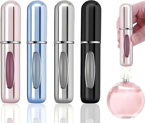 4 Pcs Perfume Travel Refillable, 5ml Travel Perfume Bottle Refillable, Atomizer Sprayer For Perfume, Perfume Atomizer For Essentials For Men & Women, Perfect For Pockets in Kuwait
