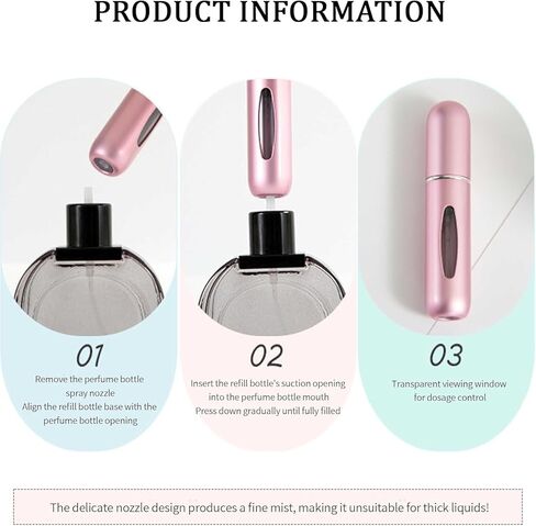4 Pcs Perfume Travel Refillable, 5ml Travel Perfume Bottle Refillable, Atomizer Sprayer For Perfume, Perfume Atomizer For Essentials For Men & Women, Perfect For Pockets in Kuwait
