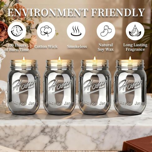 شمعة معطرة برمال رمادية دخانية معطرة، شمعة كلاسيكية بجرة كبيرة سعة 22 أونصة، شمعة واحدة بفتيل واحد، أكثر من 110 ساعة من وقت الاحتراق، مثالية لخلق جو مريح (عالم الفانيليا) in Kuwait