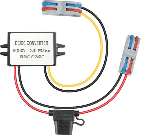 DC 9V-40V Step Down to 12V 3A Power Converter IP67 Waterproof Buck Converter 36W Voltage Regulator Transformer for Cameras Golf Cart Club in Saudi Arabia