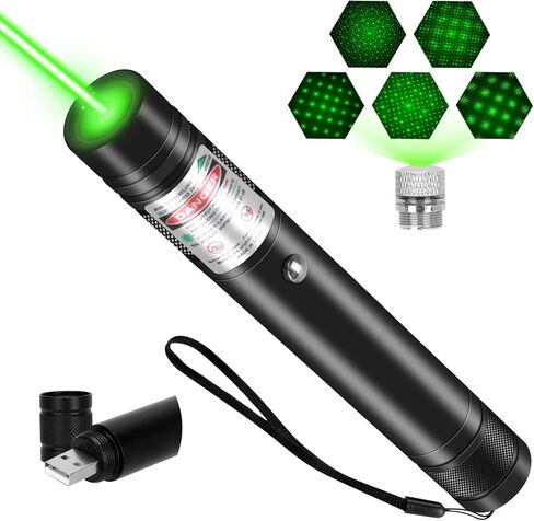 Green High Power Laser Pointer, Long Range Laser Pointer High Power with 5 Pcs Star Cap for Outdoors/Astronomic/Construction in Kuwait