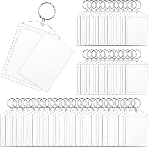 36 Pcs Picture Frame Keychain(3" L x 2" W) Acrylic Clear Rectangle Photo Keychain Blanks in Saudi Arabia