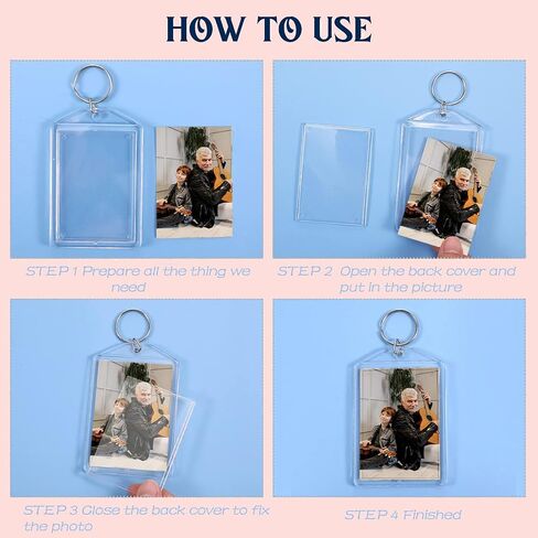 36 Pcs Picture Frame Keychain(3" L x 2" W) Acrylic Clear Rectangle Photo Keychain Blanks in Saudi Arabia