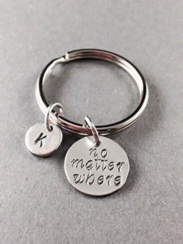 Quote keychain, no matter where, bridesmaid, bridesmaid gift, friends, best friend, sister, personalized in Kuwait