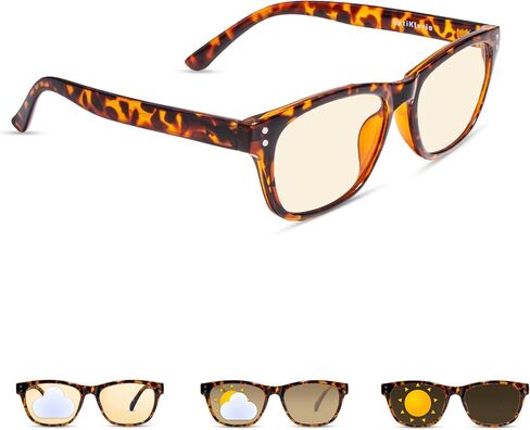 Blue Light Blocking Glasses men women Computer Gaming Glasses men women Photochromic Glasses Night Driving Glasses Anti Eyestrain Glare Better Sleep Tortoiseshell in Saudi Arabia