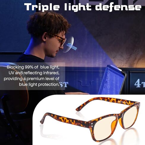 Blue Light Blocking Glasses men women Computer Gaming Glasses men women Photochromic Glasses Night Driving Glasses Anti Eyestrain Glare Better Sleep Tortoiseshell in Saudi Arabia