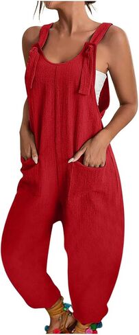 JiXiang Women Overalls Jumpsuits Loose Casual Dressy Sleeveless Baggy Harem Pants Romper Jumpers 2025 Trendy Summer Outfits in Saudi Arabia