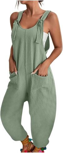 JiXiang Women Overalls Jumpsuits Loose Casual Dressy Sleeveless Baggy Harem Pants Romper Jumpers 2025 Trendy Summer Outfits in Saudi Arabia