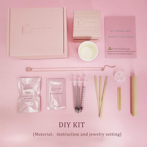 Love Catcher DIY Breast Milk Jewelry KIT, Sterling Silver Breastmilk Teardrop Necklace KIT, New Mom Gift, Mother's Day/Christmas/Birthday Gift for Her, Newborn Gift in Saudi Arabia