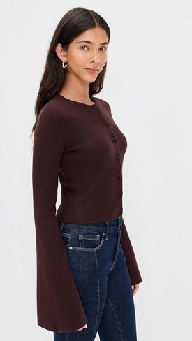 Good American Women's Bell Sleeve Knit Cardigan in Saudi Arabia