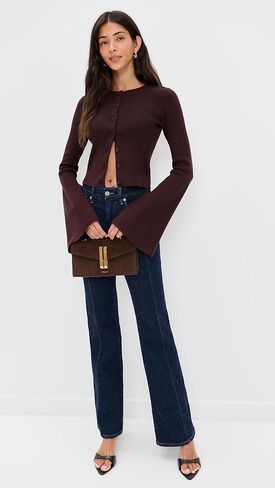 Good American Women's Bell Sleeve Knit Cardigan in Saudi Arabia