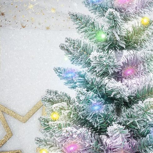 شجرة عيد الميلاد الاصطناعية بطول 2 قدم مع أضواء شجرة عيد الميلاد الخضراء على الطاولة مع حامل خشبي مضاء بالبطارية تعمل بالثلج شجرة صنوبر صغيرة لعيد الميلاد للديكور الداخلي والخارجي لقضاء العطلات في المنزل in Kuwait